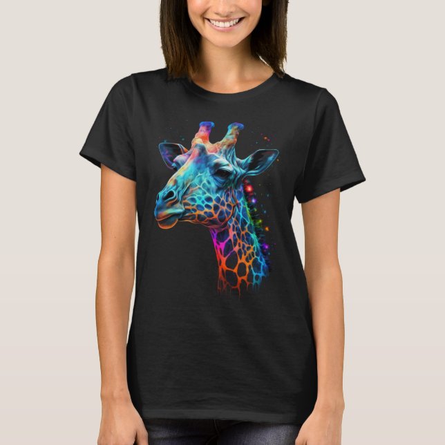 T-shirt Cute Giraffe Men Women Kids (Devant)