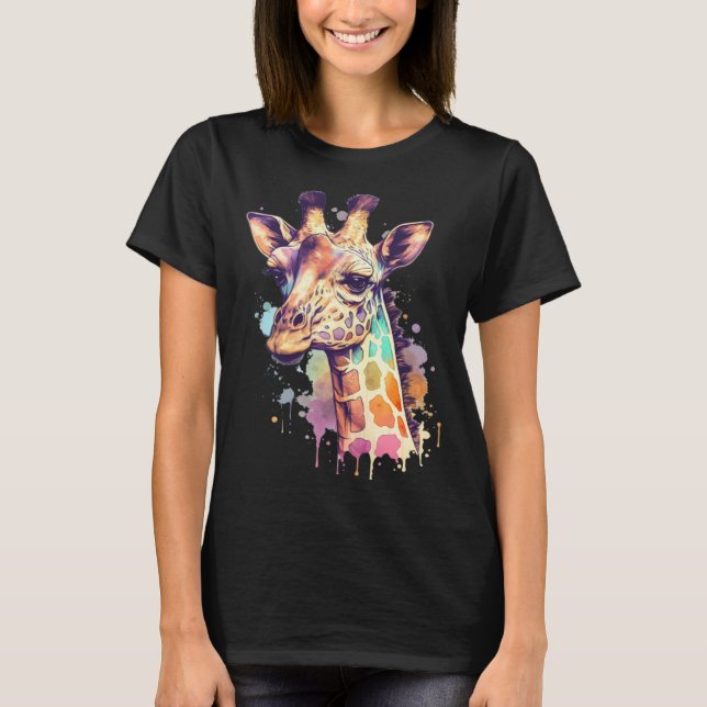 T-shirt Cute Giraffe Men Women Kids (Devant)