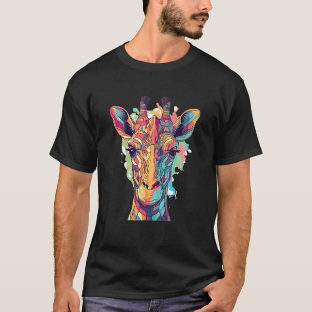 T-shirt Cute Giraffe Men Women Kids 14 (Devant)