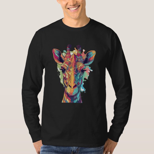 T-shirt Cute Giraffe Men Women Kids 14 (Devant)