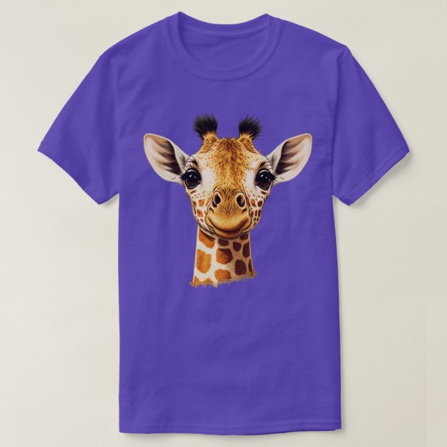T-shirt Cute Giraffe Portrait (Design devant)