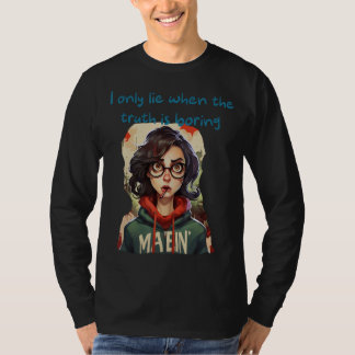 T-shirt Cute Girl avec des idées de Lies blanches drôles p