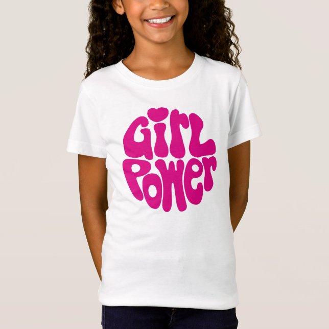 T-Shirt Cute Girl Power with Heart (Devant)
