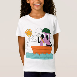 T-Shirt Cute Girl Sailor Adventure – Fun Summer Boat & Fis
