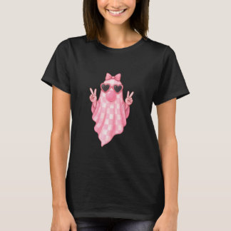 T-shirt Cute Girly Ghost Blowing Bubble  Pink Retro Ghost