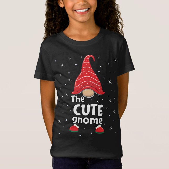 T-Shirt Cute Gnome Famille Correspondant Noël Funny Cadeau (Devant)