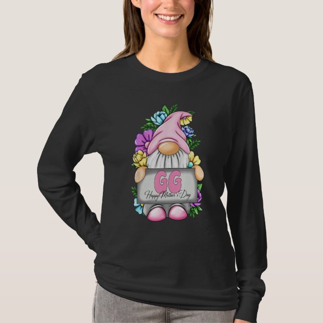 T-shirt Cute Gnome GG Happy Mothers Day Flower For Mom Gno (Devant)