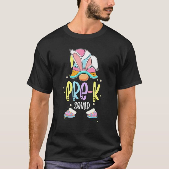 T-shirt Cute Gnome PrK Teacher Squad Easter Egg Hung Out (Devant)
