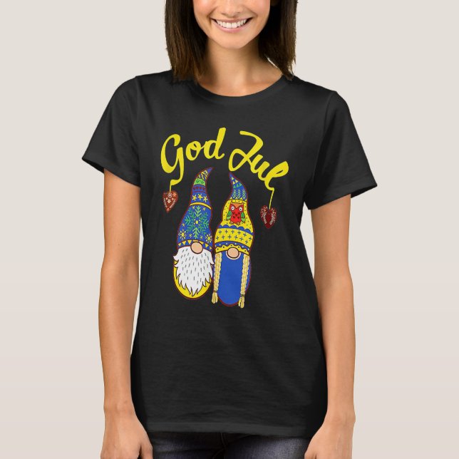 T-shirt Cute Gnomes God Jul Swedish Norwegian Christmas (Devant)