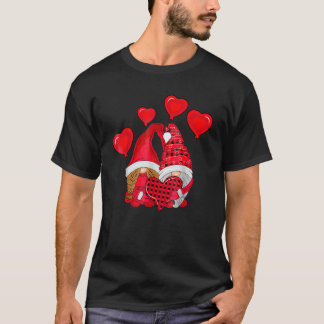 T-shirt Cute Gnomes Holding Hearts Funny Valentines Day Wo