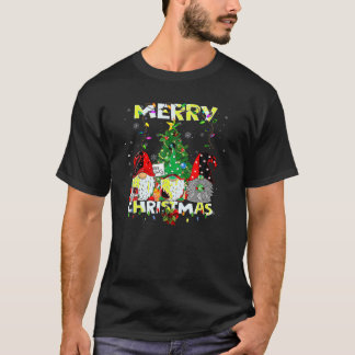 T-shirt Cute Gnomes Merry Christmas Light Family Gnome Xma