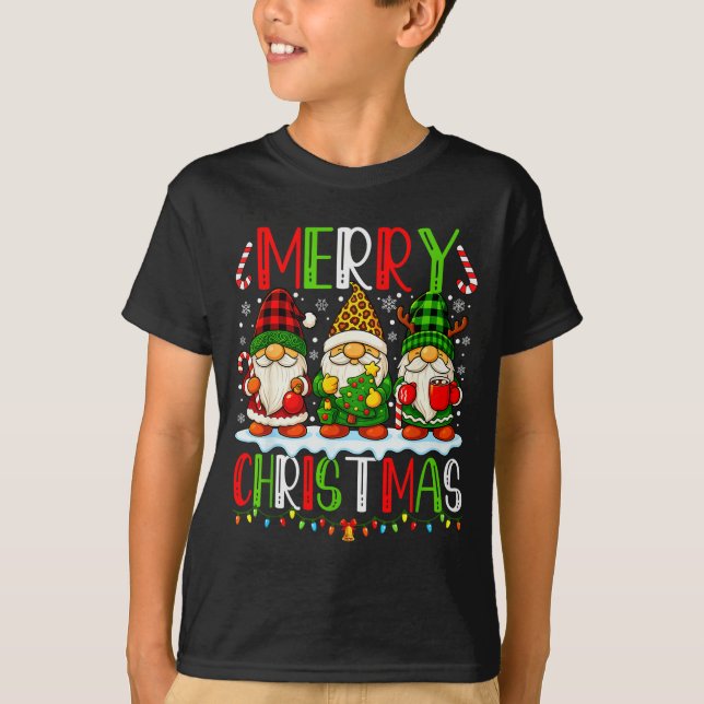 T-shirt Cute Gnomes Merry Christmas Lights Gnome Xmas Men  (Devant)