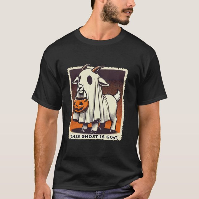 T-shirt Cute Goat Ghost Pun mème Trick ou Treat Funny Hall (Devant)