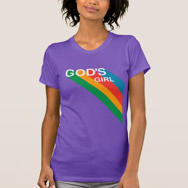 T-shirt Cute God's Girl Rainbow Inspirational Christian (Devant)