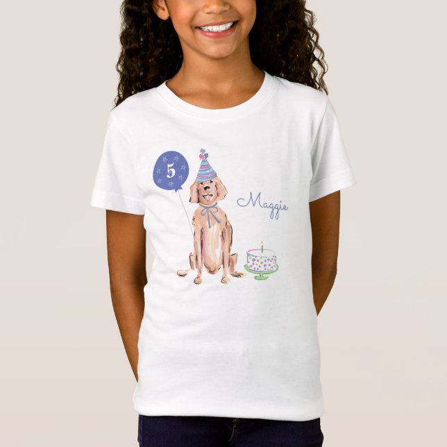 T-Shirt Cute Golden Retriever Chien Enfant Anniversaire Gâ (Devant)
