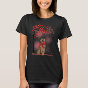 T-shirt Cute Golden Retriever Couple Valentine Love Tree