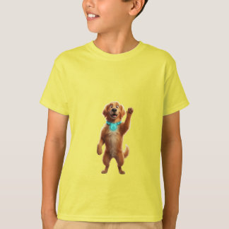 T-shirt Cute Golden Retriever Flea Collar Cartoon Characte