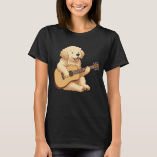 T-shirt Cute Golden Retriever jouant de la guitare