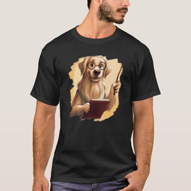 T-shirt Cute Golden Retriever professeur professeur école  (Devant)