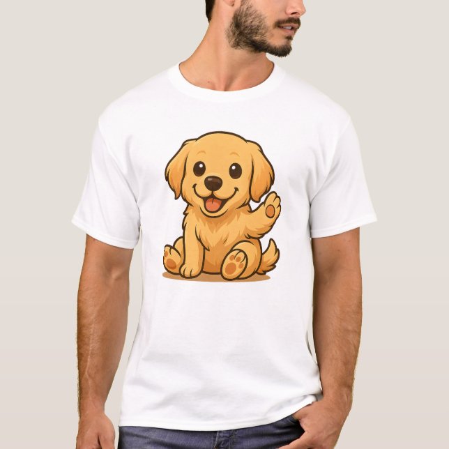 T-shirt Cute Golden Retriever Unisex Homme Vêtements Femme (Devant)