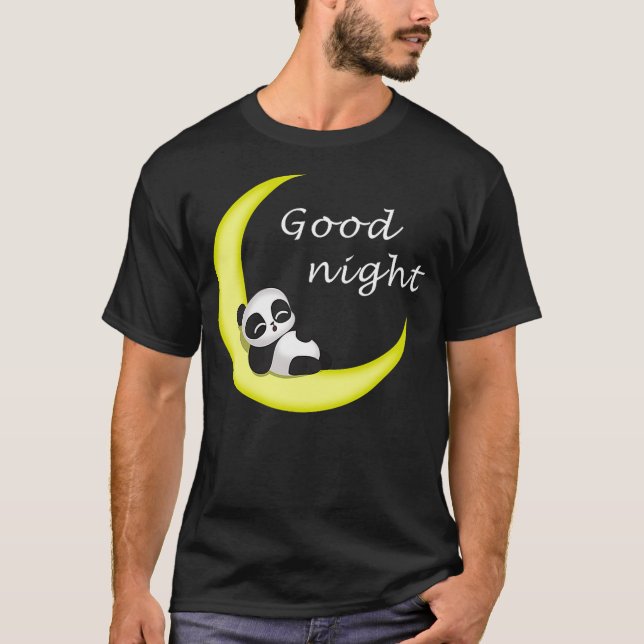T-shirt Cute Good Night Panda Baby Bear Love Sleeping on M (Devant)