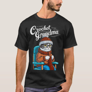 T-shirt Cute Grandma Cat Crochet Crochet Nana Grandma Knit