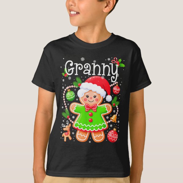 T-shirt Cute Granny Gingerbread Family Matching Christmas  (Devant)
