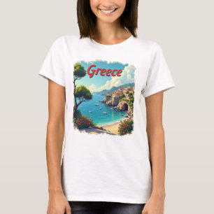 T-shirt Cute Greece Balnéaire Voyage Pittoresque Tee