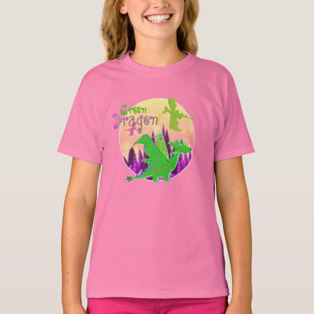 T-shirt Cute Green Dragon (Devant)