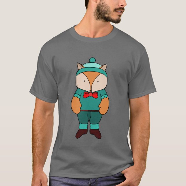 T-shirt Cute green fox (Devant)