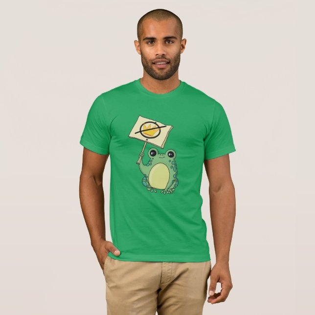 T-shirt Cute Green No Kings Frog (Devant entier)
