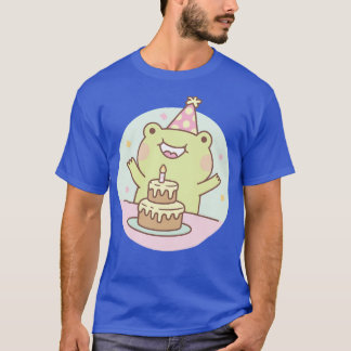 T-shirt Cute Grenouille Anniversaire Fête Et Gâteau