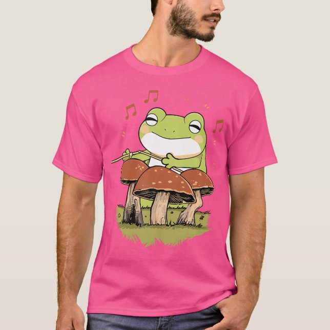 T-shirt Cute Grenouille Caricaturale Jouant Sur Un Champio (Devant)
