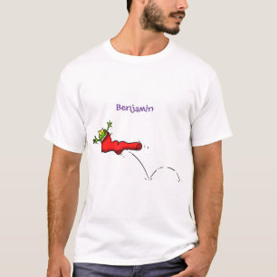T-shirt Cute grenouille dans une chaussette rouge saut de 