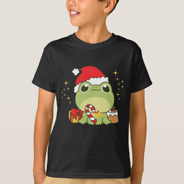 T-shirt Cute Grenouille de Noël (Devant)