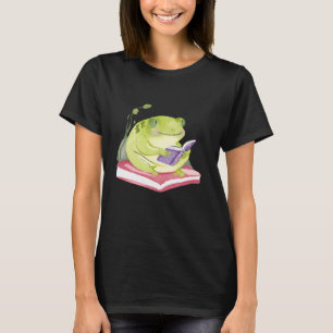 T-shirt Cute Grenouille verte livre de lecture Amine Read