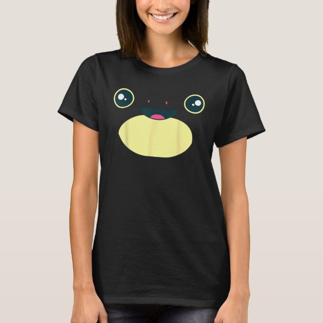 T-shirt Cute Grenouille Visage Halloween Costume Froggy Am (Devant)
