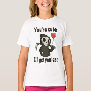 T-shirt Cute Grim Reaper avec coeur romantique