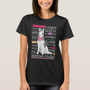 T-shirt Cute Gris Et Blanc De Couleur Sibérienne Husky