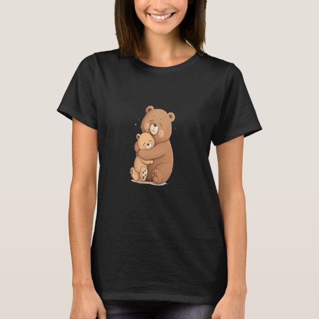 T-shirt Cute Grizzly Bear Animal Cute Father and Son Bear  (Devant)