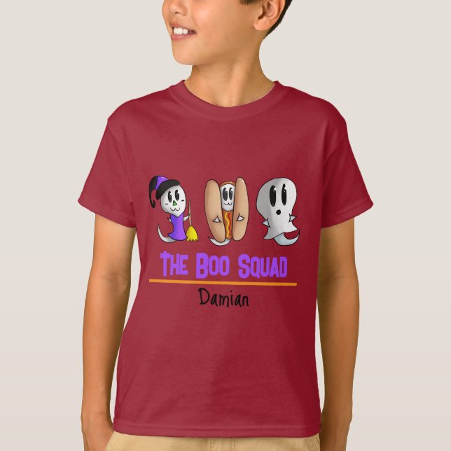 T-shirt Cute Hallloween Kids Shirt The Boo Squad Shirt (Devant)