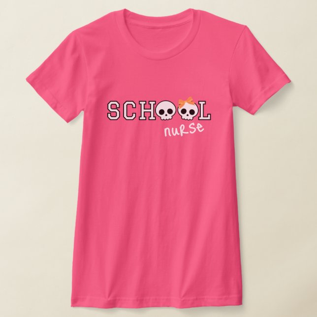 T-shirt Cute Halloween École Infirmière crâne (Poser)