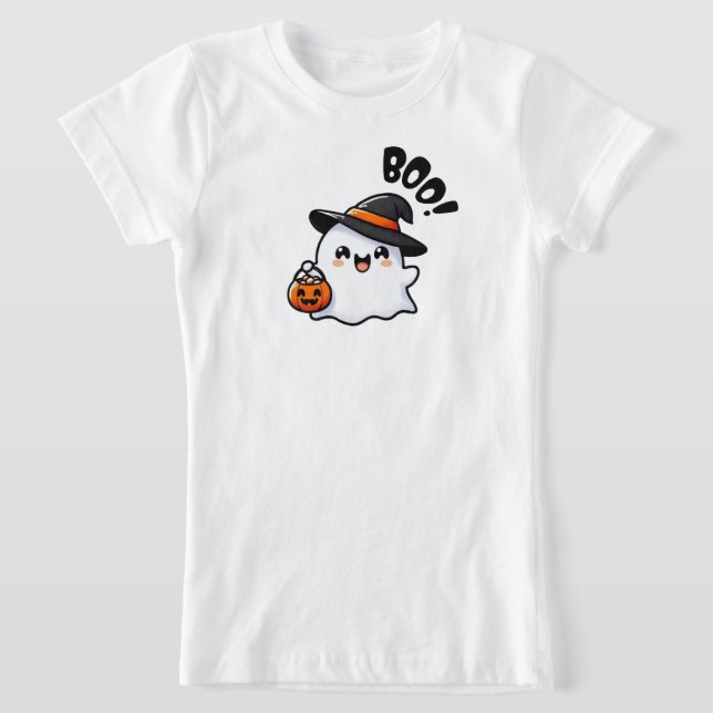 T-Shirt Cute Halloween Ghost avec Casquette sorcier - Boo (Poser)