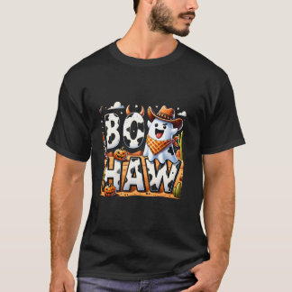 T-shirt Cute Halloween Ghost Boo Haw Vintage Cowboy Ghost