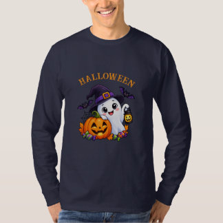 T-shirt Cute Halloween Ghost Pumpkin Shirt
