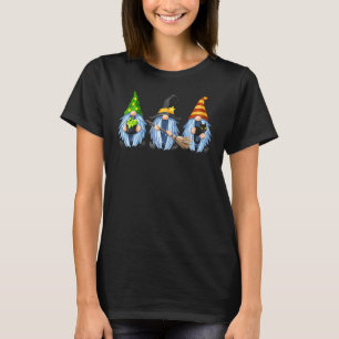 T-shirt Cute Halloween Gnomes Cat Black Autumn Fall Gnome