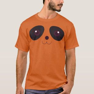 T-shirt Cute Halloween Panda Ours Visage Costume Kawaii En