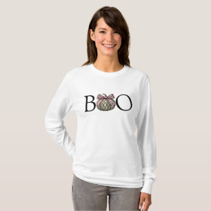 T-shirt Cute Halloween Serpent à peau Boo Citrouille Bow r