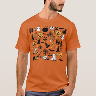 T-shirt Cute Halloween Thème Citrouille Saison Éffrayante 