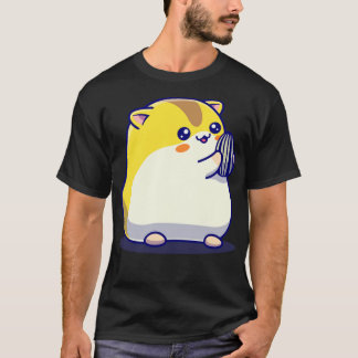T-shirt Cute Hamster Manger Tournesol Graine Carton